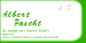 albert pascht business card